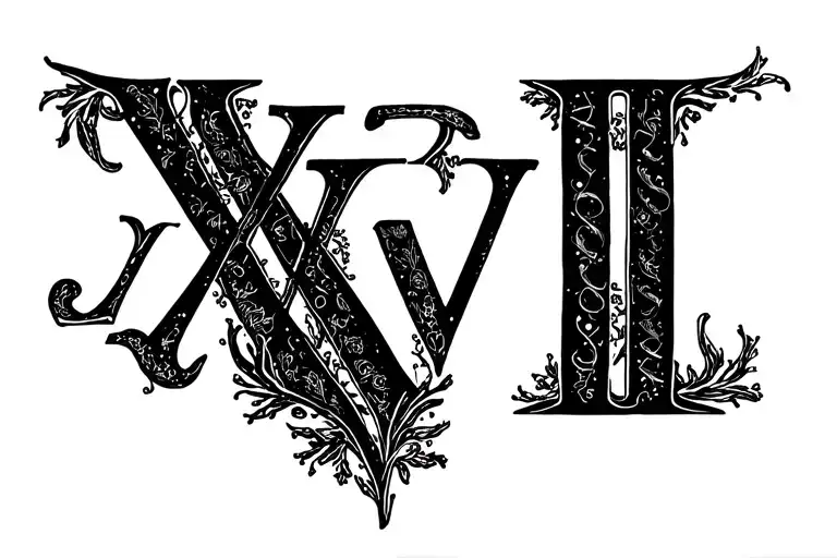 "XXVII • V • MCMLXXXI" roman numerals birthdate tattoo design idea