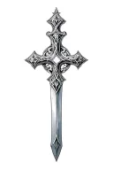 A vertical dagger that doubles as a Christian cross tattoo design idea
