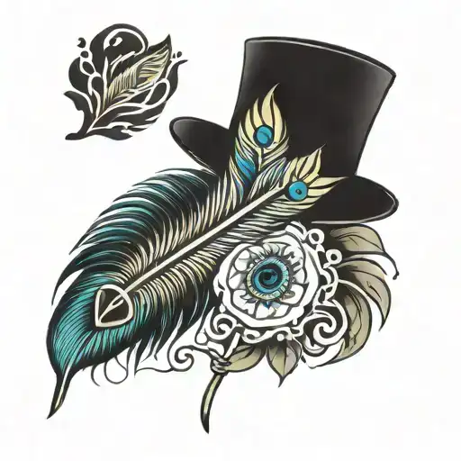 Peacock Feather pen writing freedom tattoo design idea