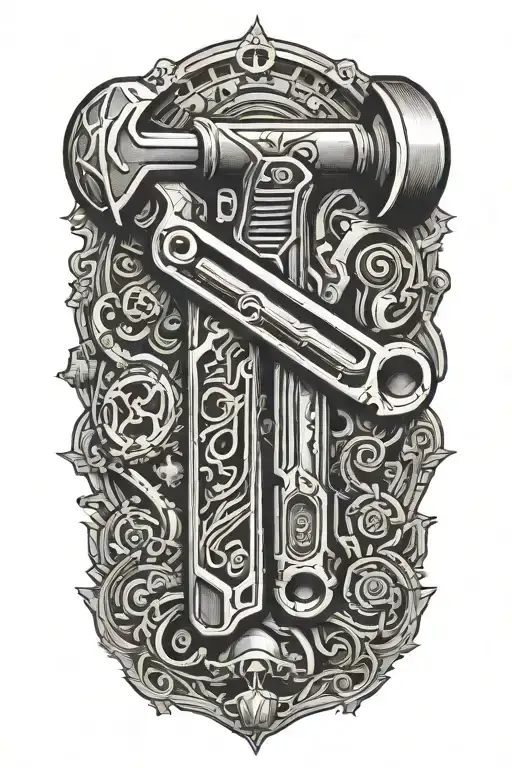 pipe wrench tattoo design idea