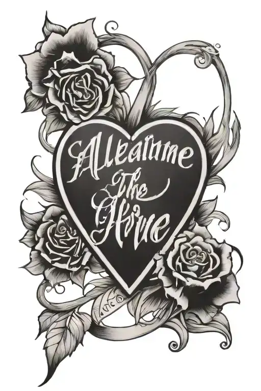 alkaline trio heart and the name tracy tattoo design idea