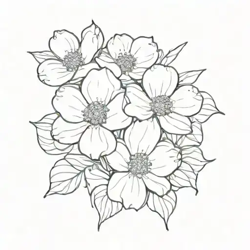 dogwood flower growing tattoo design idea