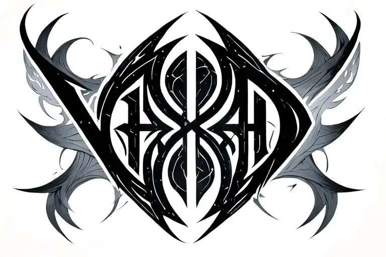 "Void Glyph" cybersigil tribal tattoo design idea