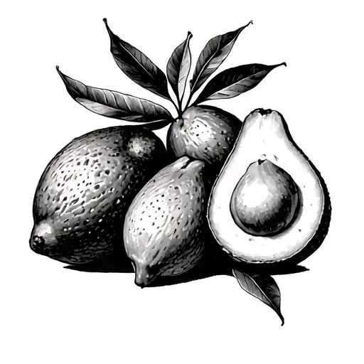 lemons and avocados tattoo design idea