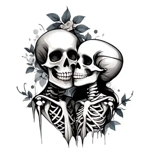 Skeleton Couple tattoo design idea