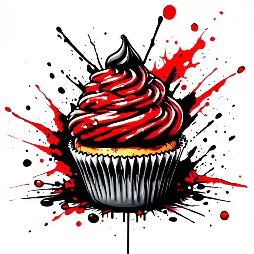 zombie cupcake design tattoo design idea