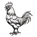 Leaf incorporate chicken rooster tattoo design idea