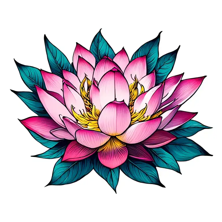 blue lotus tattoo design idea