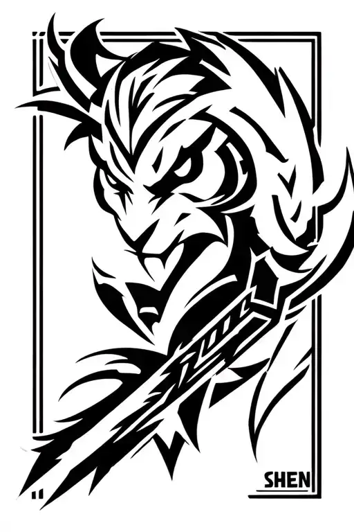 shen league of legends tattoo design idea