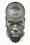 African man falling tattoo design idea