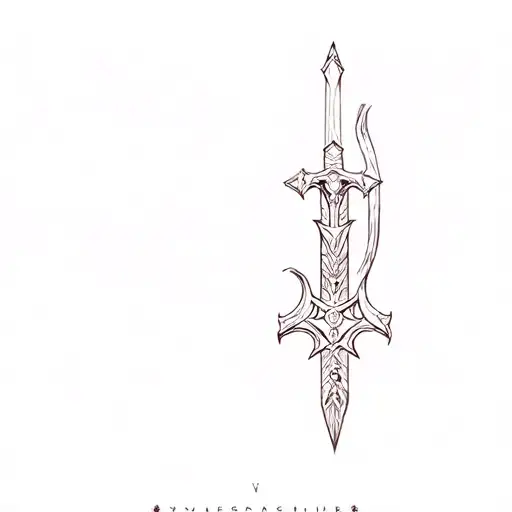 a sword, cybersigilism, with occult theme tattoo design tattoo design idea