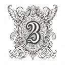 23 number tattoo design idea