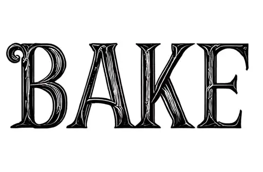 "BAKE" tattoo design idea