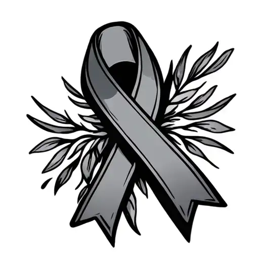 cancer awareness ribbon, dementia tattoo design idea