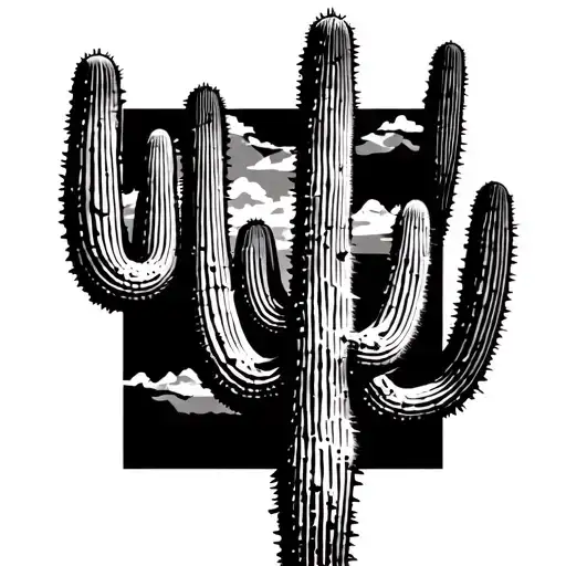 saguaro tattoo design idea