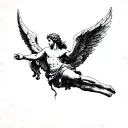 Icarus falling angel tattoo design idea