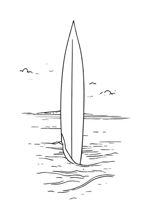 Surf vibe, beach, paradise tattoo design idea