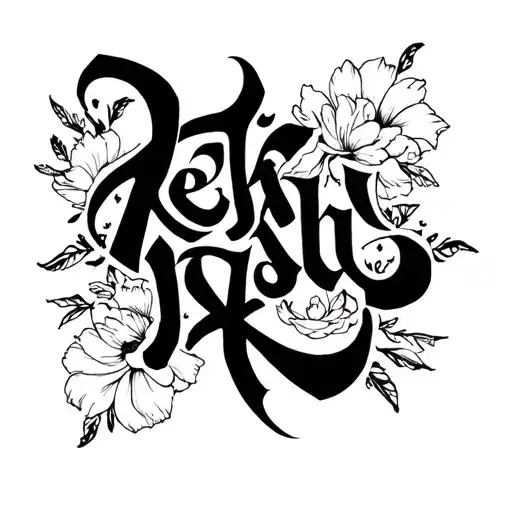 using REKHA RAJU this word create single word design  tattoo design idea