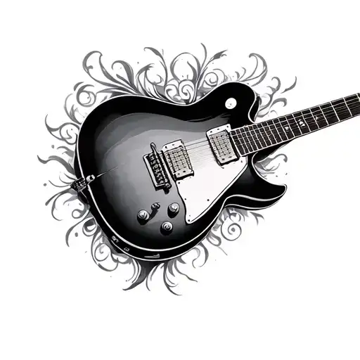 Guitar Memorial tattoo design idea