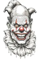 Scary clown tattoo design idea