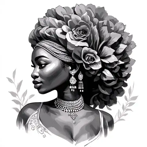 African Queen tattoo design idea