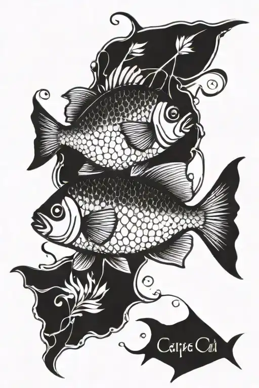 Carpe coi fish tattoo design idea