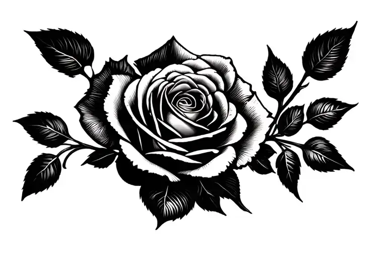 single roses arranged in a straight line to go on lower back tattoo design idea