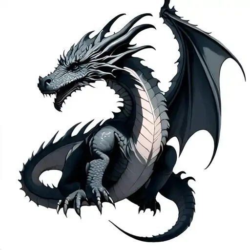 realistic dragon tattoo design idea