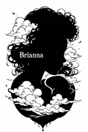 "Brianna" clouds surrounding tattoo design idea