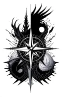 Compass Nordic, Structure and chaos, Geometric/madala concept, Vegvisir, Aegishjalmur tattoo design idea