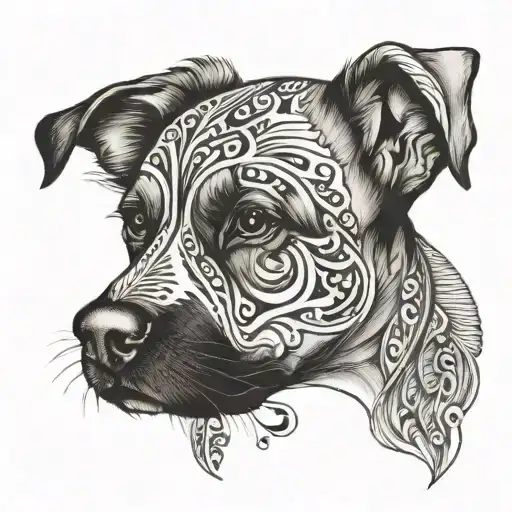dog nose print tattoo design idea