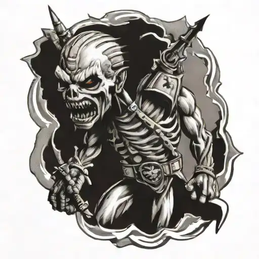 Iron sharpens iron maiden tattoo design idea