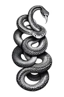 diamond shape dotwork with snake slithering tattoo design idea