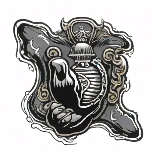 handprint with us marine corps emblem tattoo design idea