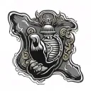 handprint with us marine corps emblem tattoo design idea