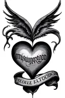 misunderstood word with a heart tattoo design idea