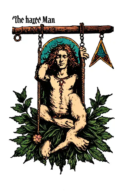 "the hanged man"  tattoo design idea