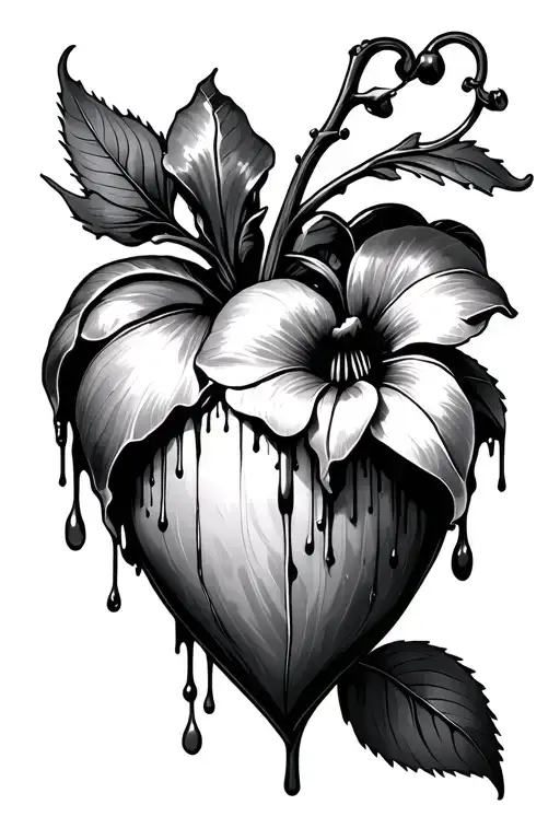 Bleeding Heart Flower tattoo design idea