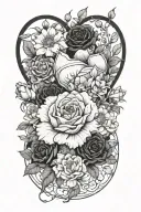 find someonw who grows flowers in the darkest parts of you, annotomically correct heart, garden tattoo design idea
