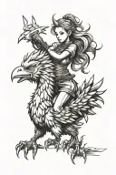 aerith riding chocobo tattoo design idea