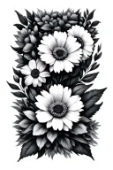 january, march, may, july, october, November birth flowers tattoo design idea