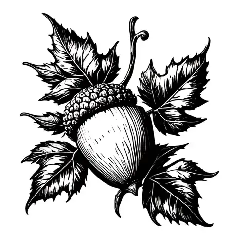 Acorn tattoo design idea