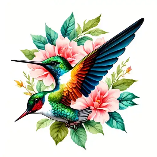 humming bird tattoo design idea