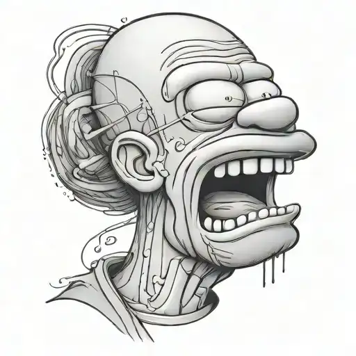 Simple tattoo design based on the crayon that homer Simpson had stuck in his brain tattoo design idea