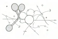 Heartbeat line connects cross and table tennis bat tattoo design idea