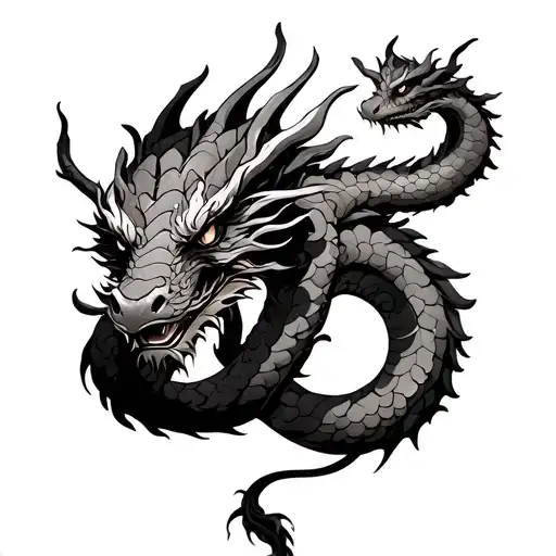 dragon wrapped around arm sleeve tattoo design idea