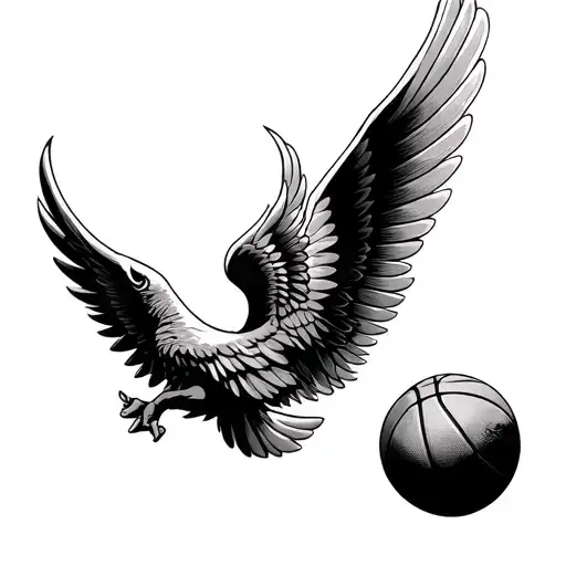 Basketball with wings spread incorporate 202 in it for the chest tattoo design idea