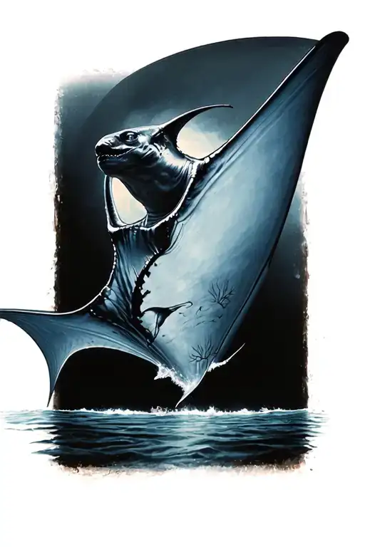 raie manta tattoo design idea