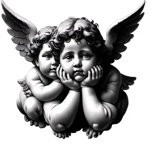 3 cherubs who are hear no evil, see no evil & hear no evil tattoo design idea