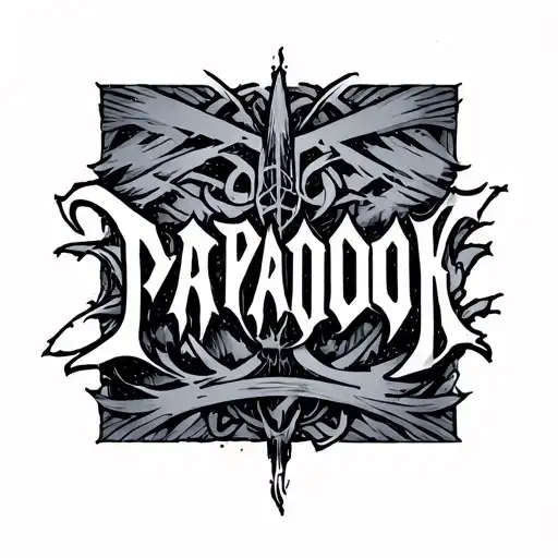 paradox text tattoo design idea